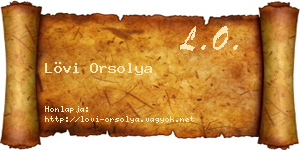 Lövi Orsolya névjegykártya